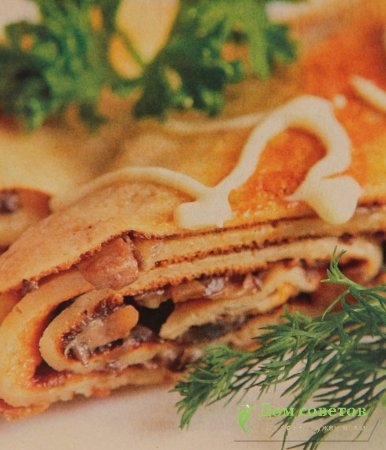 Блины с печёночной начинкой