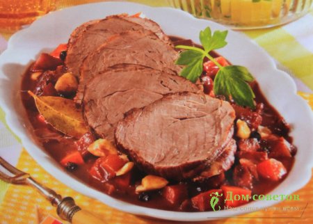 Мясо в вине.