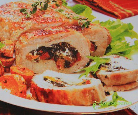 Рулет с курагой.