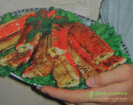 Морские рулеты в кляре.
