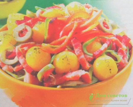Картофель с беконом.