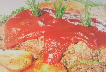 Мясная запеканка с зеленью.