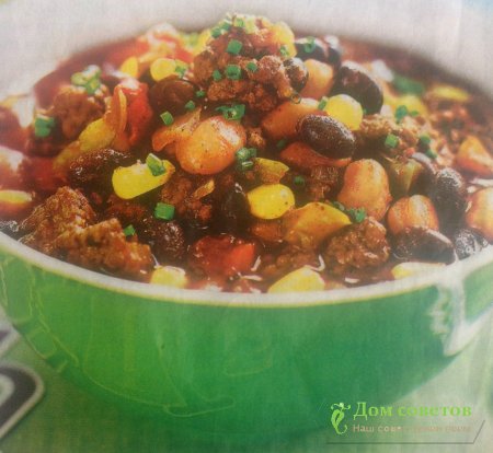 Чили кон карне. Огненно-острое блюдо с фасолью и кукурузой
