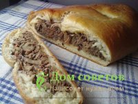 Кулебяка из печени с овощами